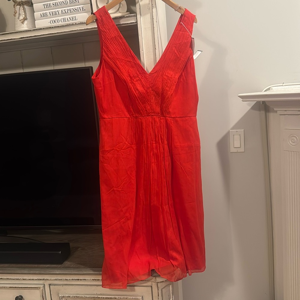 💋 J. Crew Red Lined Crepe Silk Party Dress
